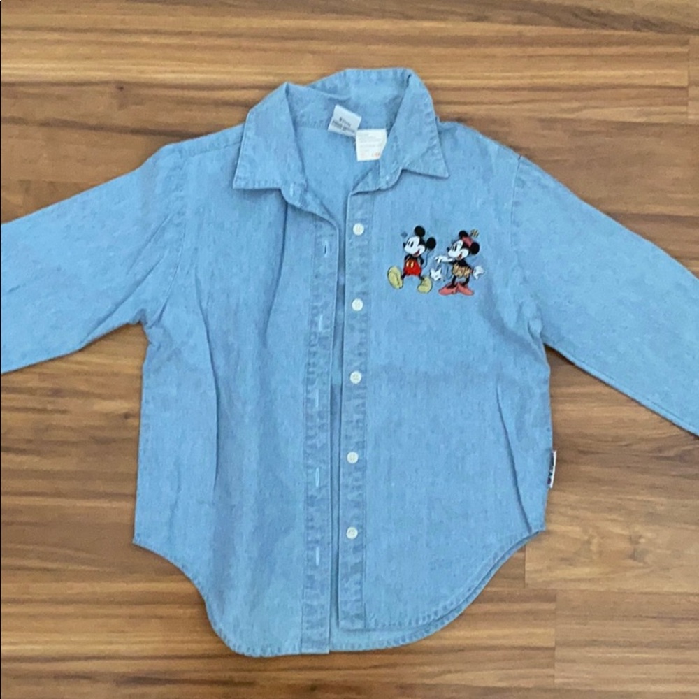 Vintage Minnie and Mickey denim button up